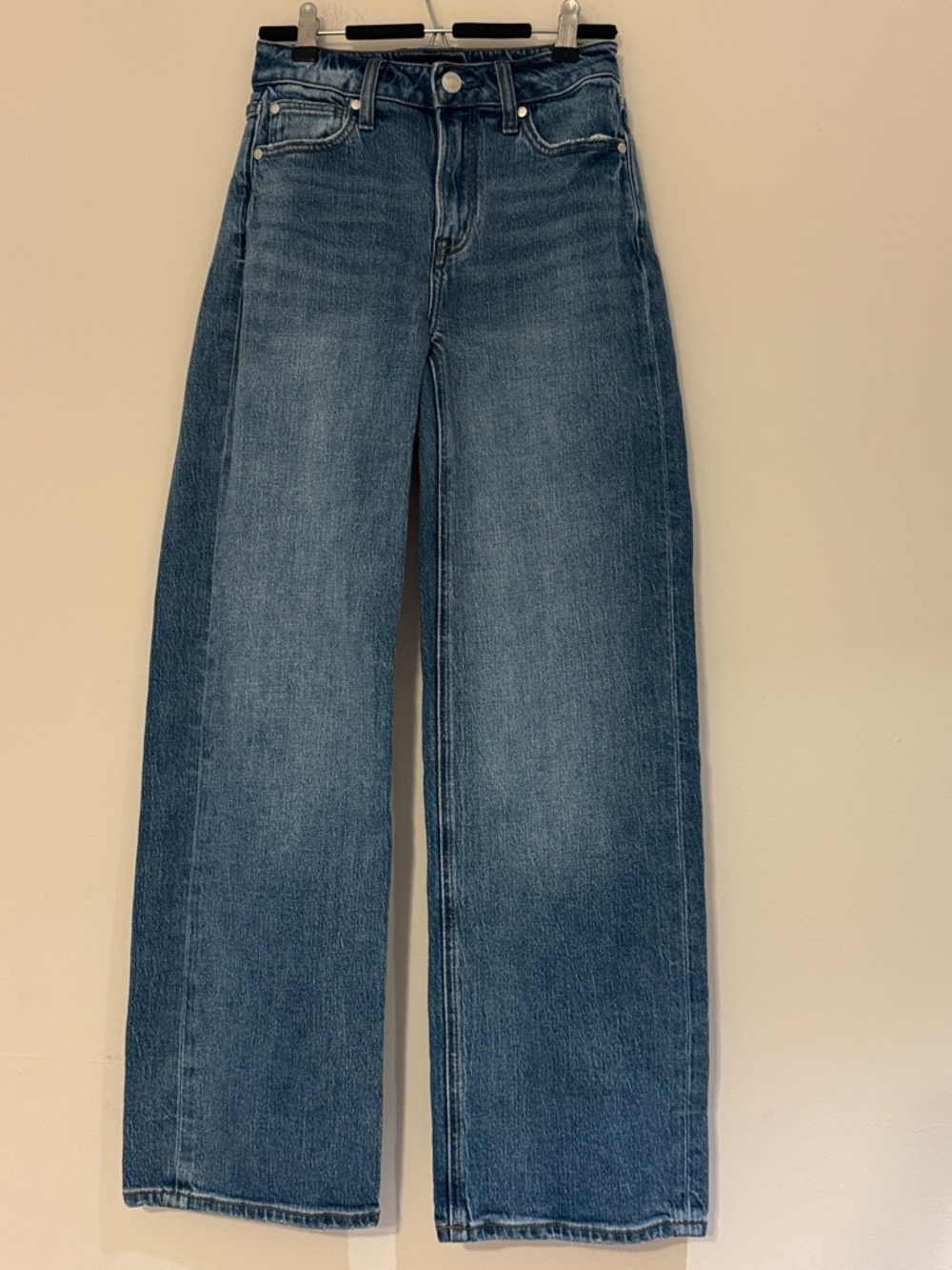 Quince High-Rise Wide-Leg Jeans in Medium Blue